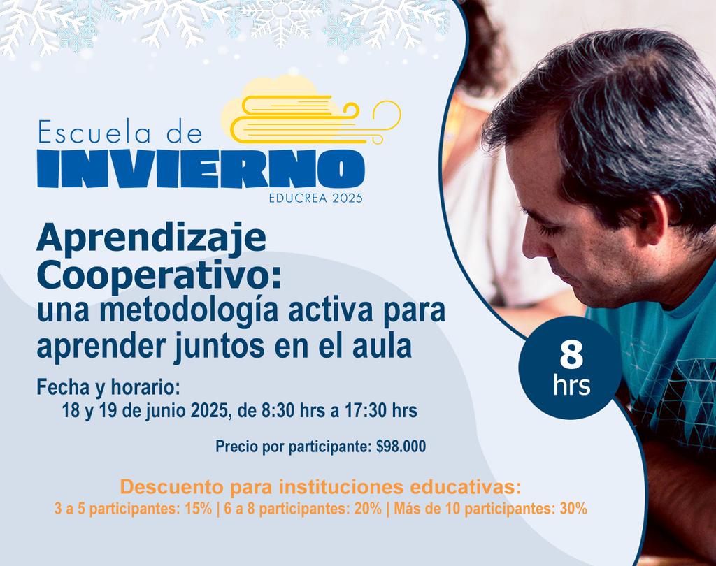TALLER DE REFLEXIÓN PEDAGÓGICA: APRENDIZAJE COOPERATIVO: UNA METODOLOGÍA ACTIVA PARA APRENDER JUNTOS EN EL AULA - 8 Hrs.