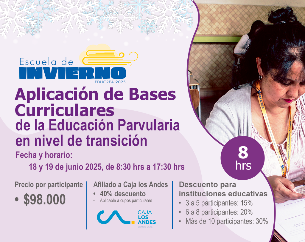 TALLER DE REFLEXIÓN PEDAGÓGICA: APLICACIÓN DE BASES CURRICULARES DE LA EDUCACIÓN PARVULARIA  NIVEL TRANSICIÓN - 8 Hrs.